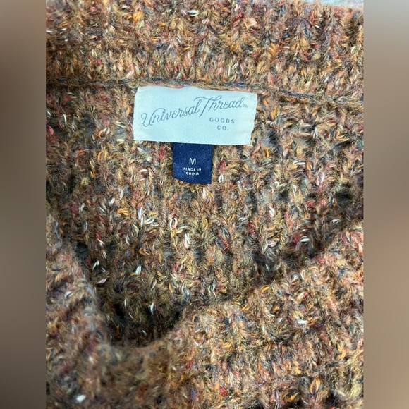 Universal Thread Women's Sweater Medium Brown Marled Knit Chunky Open Stitch - Picture 4 of 4